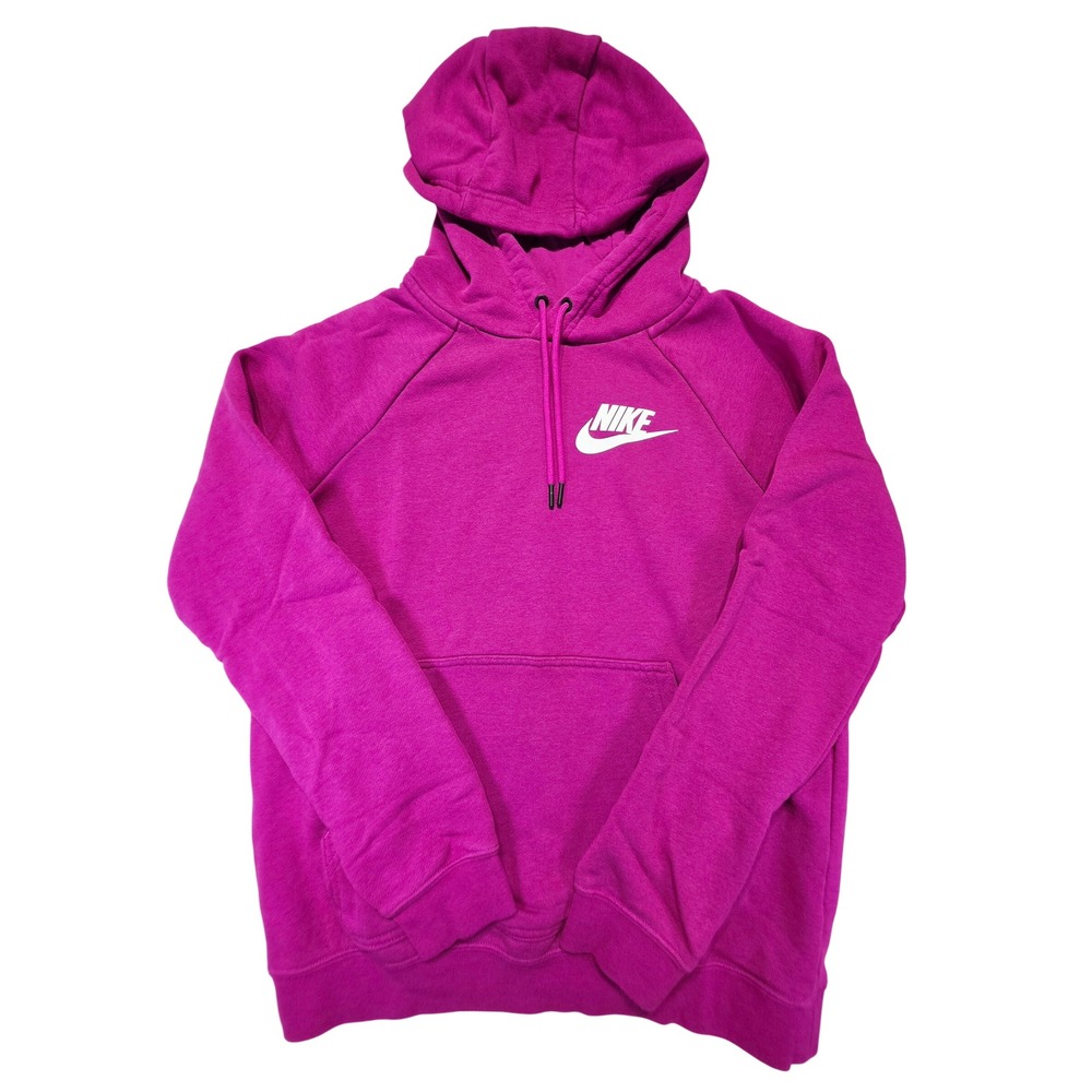 Nike Womens Sportswear Essential Hoodie Magenta Pink Pullover Small